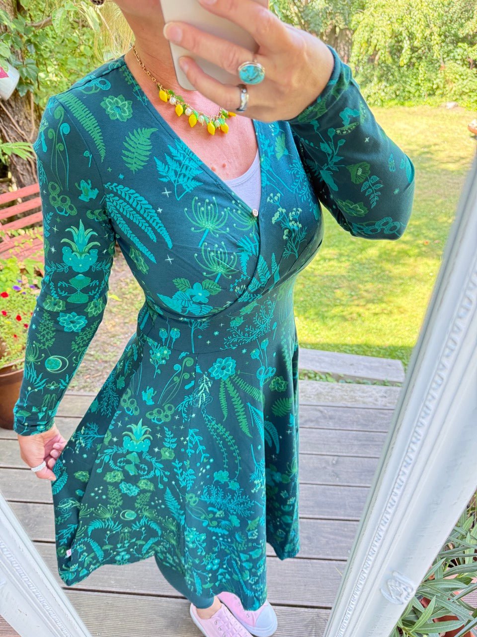 Kleid Fantasy Garden Türkis - FROLLEIN KÄTHE Shop