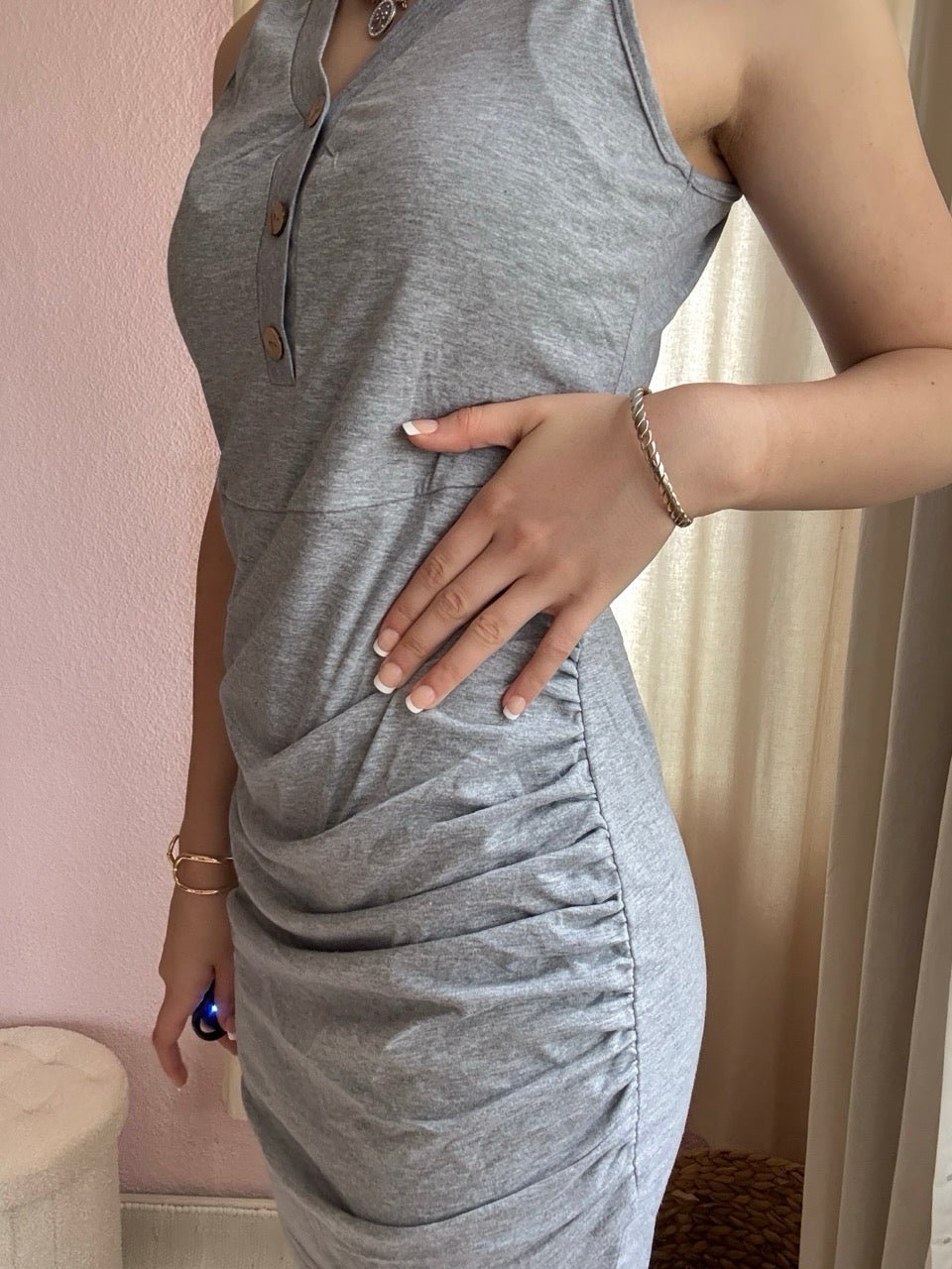 Kleid Kadira Grau - FROLLEIN KÄTHE Shop