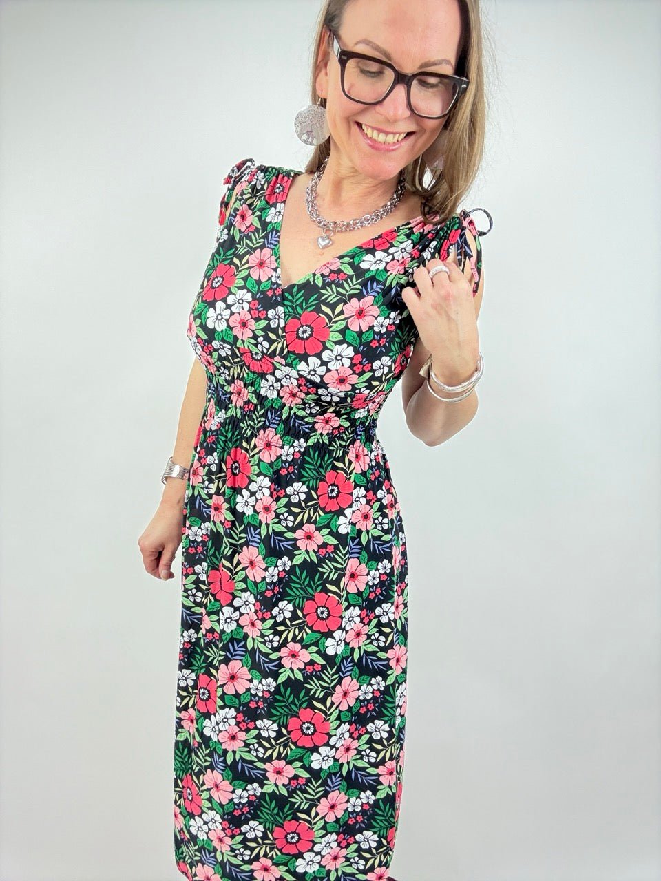 Kleid Liora Rot Schwarz - FROLLEIN KÄTHE Shop
