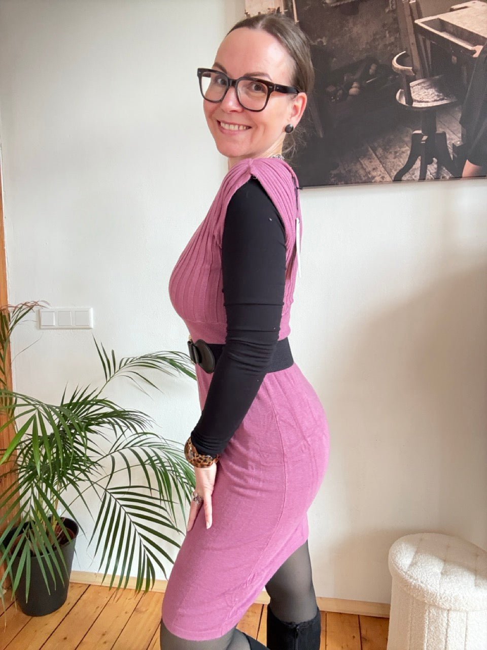 Kleid Lissy Rose mit Gürtel - FROLLEIN KÄTHE Shop