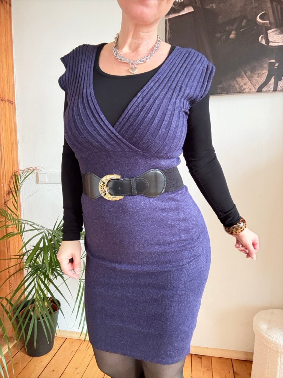 Kleid Lissy Violett mit Gürtel - FROLLEIN KÄTHE Shop