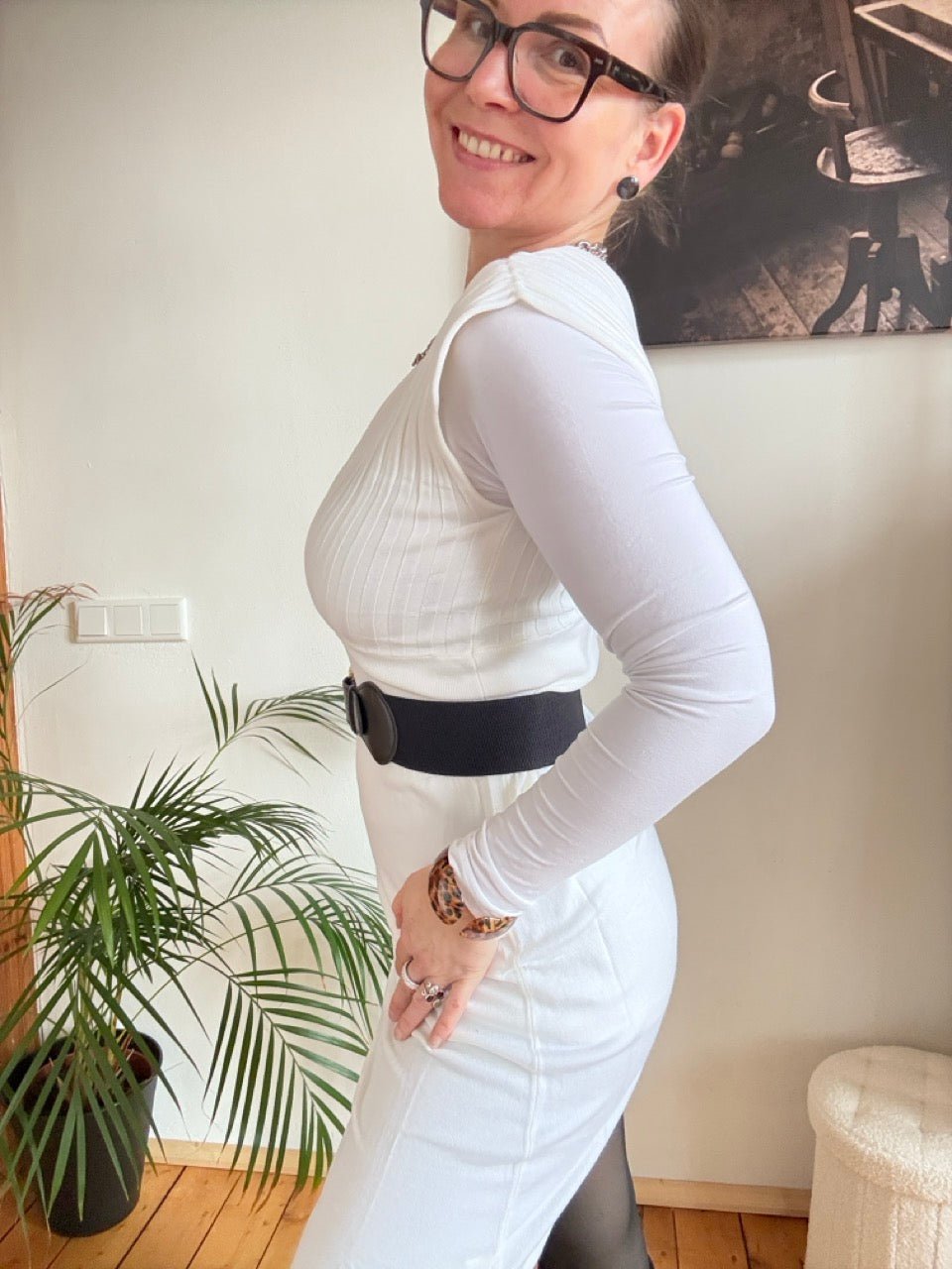 Kleid Lissy Weiß mit Gürtel - FROLLEIN KÄTHE Shop
