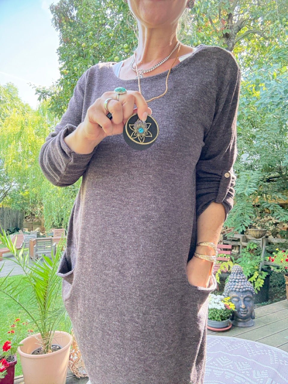 Kleid Lora mit Kette Chocolate - FROLLEIN KÄTHE Shop