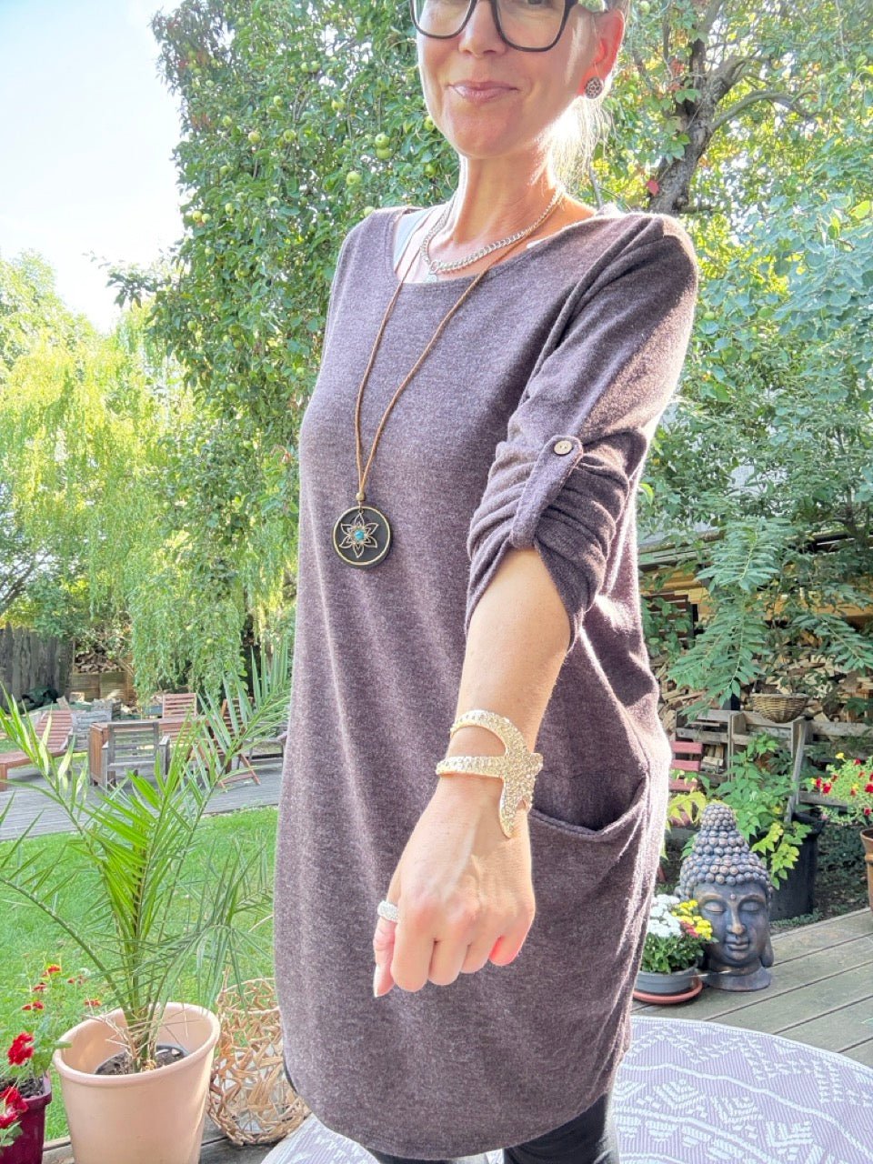 Kleid Lora mit Kette Chocolate - FROLLEIN KÄTHE Shop