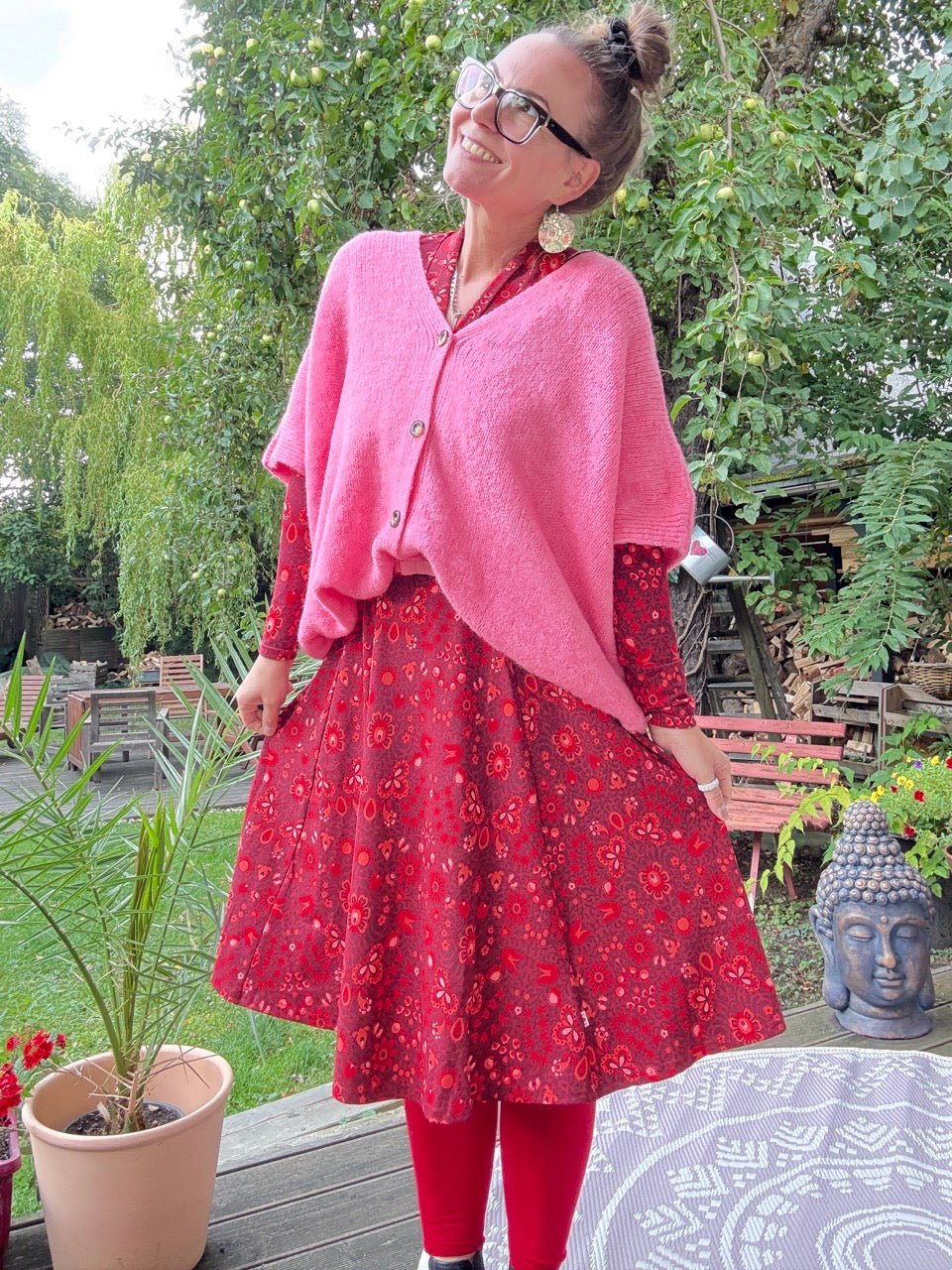 Kleid Mondlicht Muse Dunkelrot - FROLLEIN KÄTHE Shop