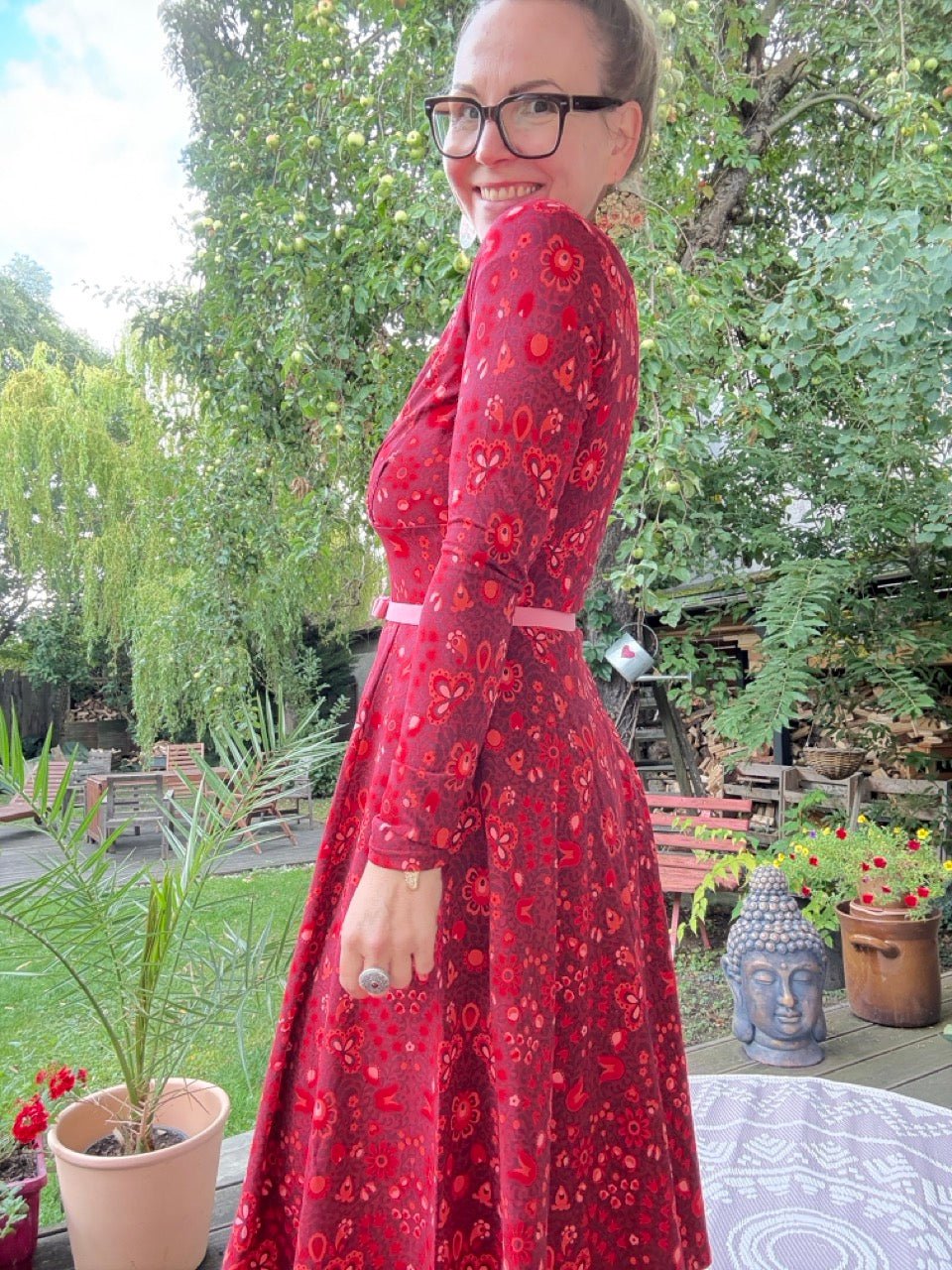 Kleid Mondlicht Muse Dunkelrot - FROLLEIN KÄTHE Shop