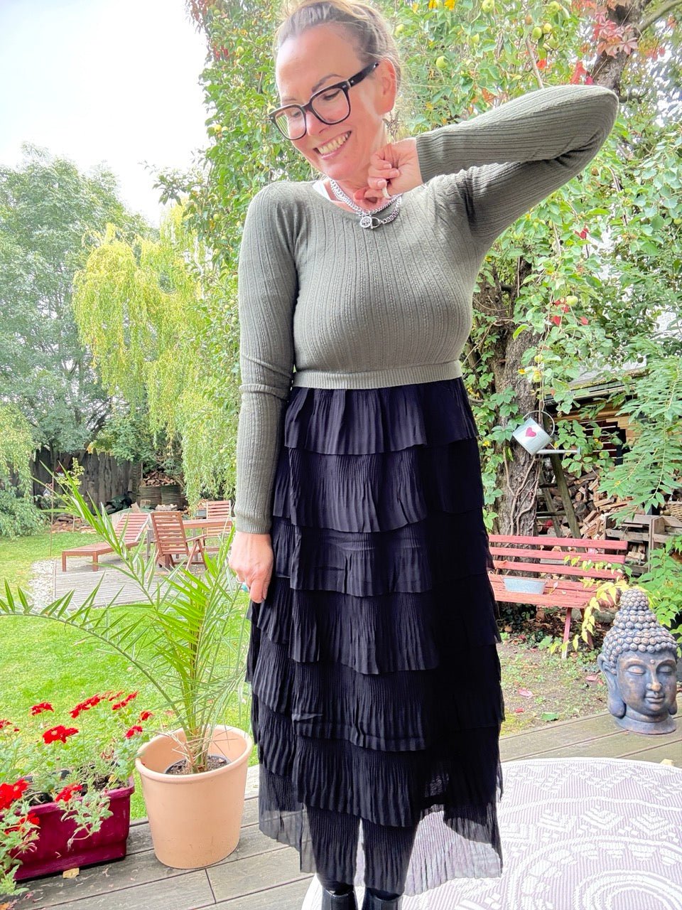 Kleid Ronja Olive Schwarz - FROLLEIN KÄTHE Shop