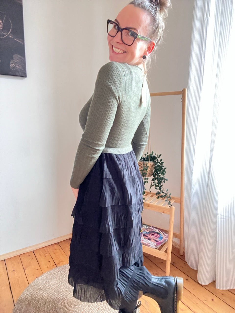 Kleid Ronja Olive Schwarz - FROLLEIN KÄTHE Shop