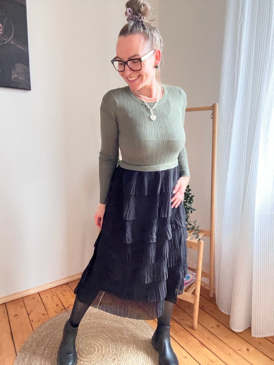 Kleid Ronja Olive Schwarz - FROLLEIN KÄTHE Shop