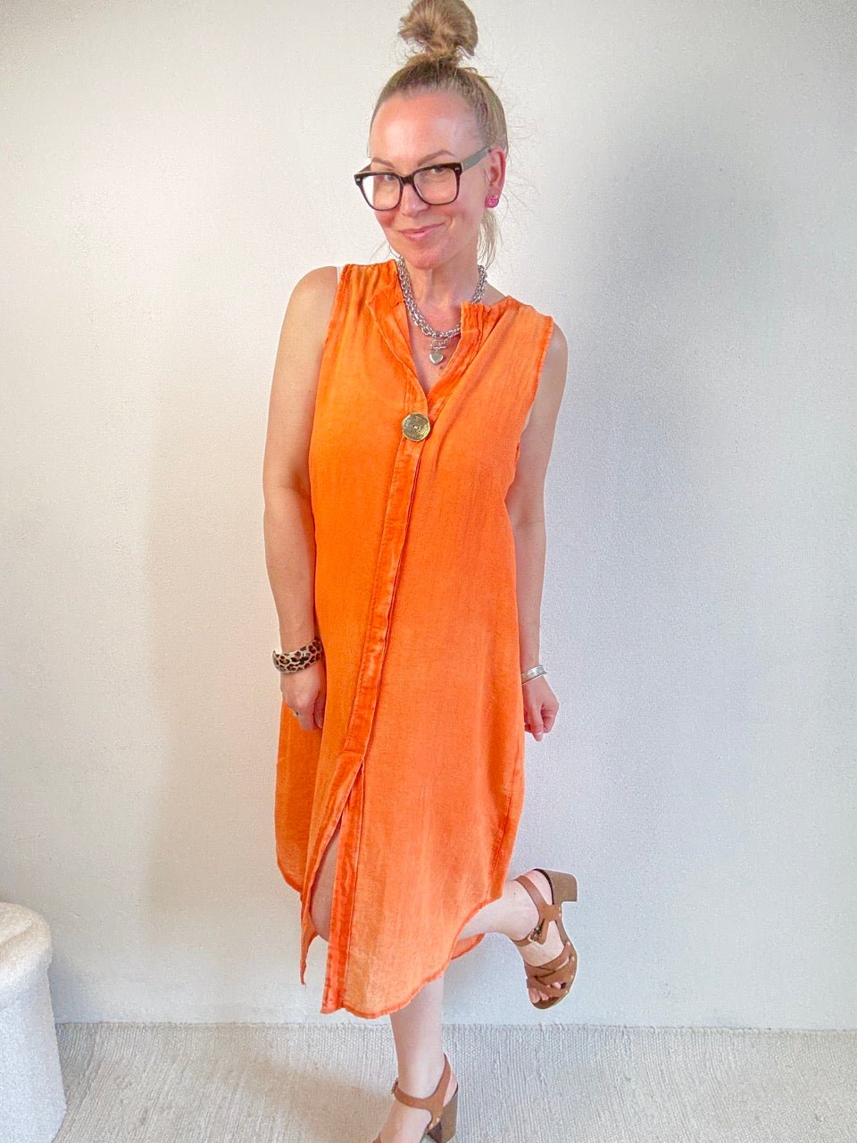 Kleid Summer Time Orange - FROLLEIN KÄTHE Shop