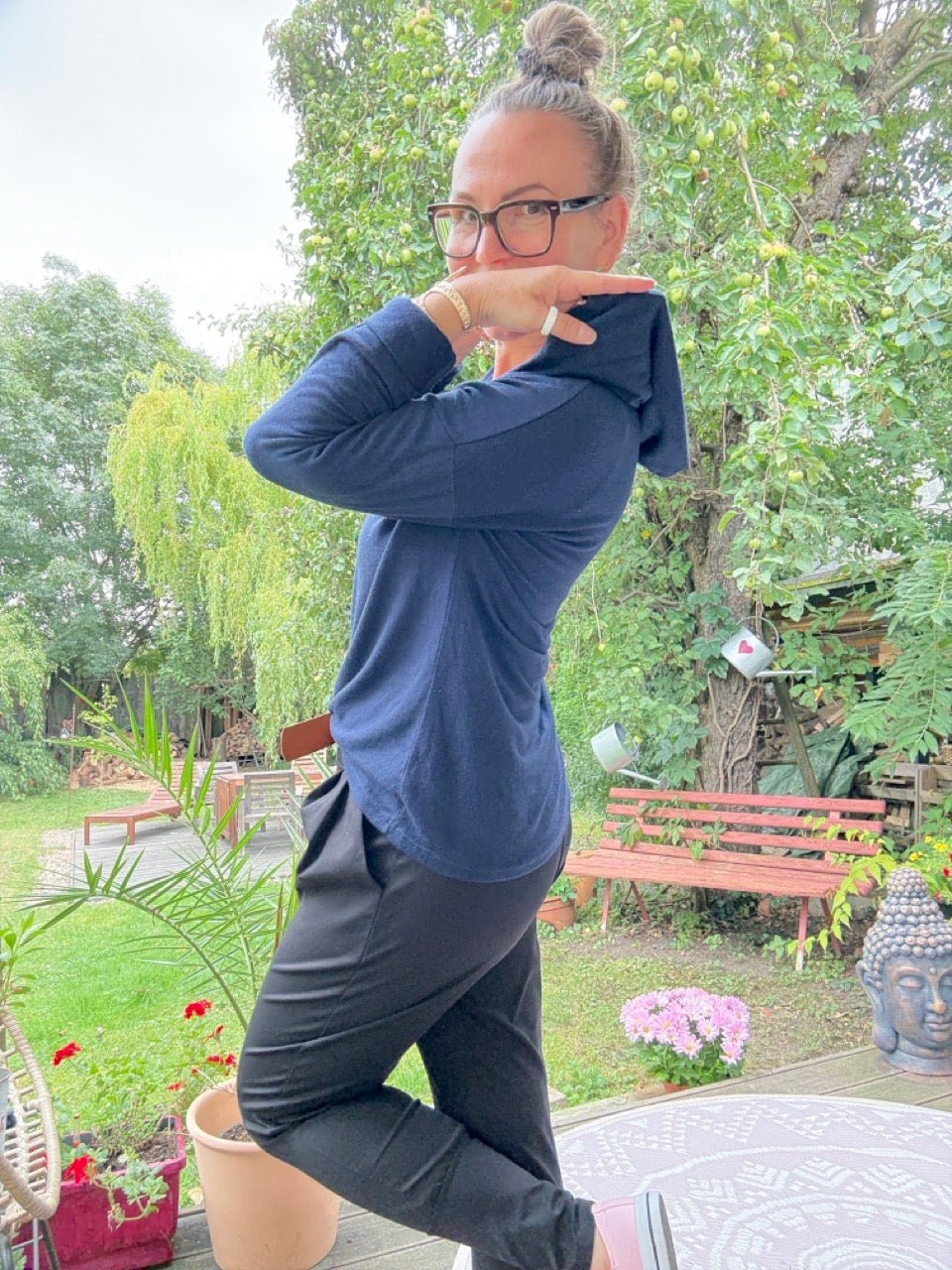 Langarm Shirt Lori Blau - FROLLEIN KÄTHE Shop