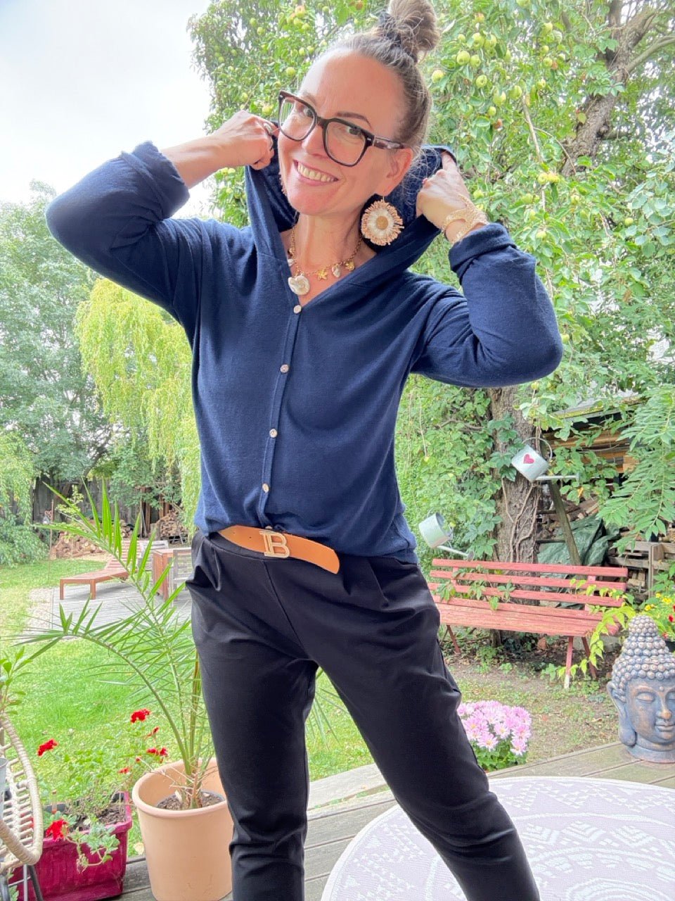 Langarm Shirt Lori Blau - FROLLEIN KÄTHE Shop