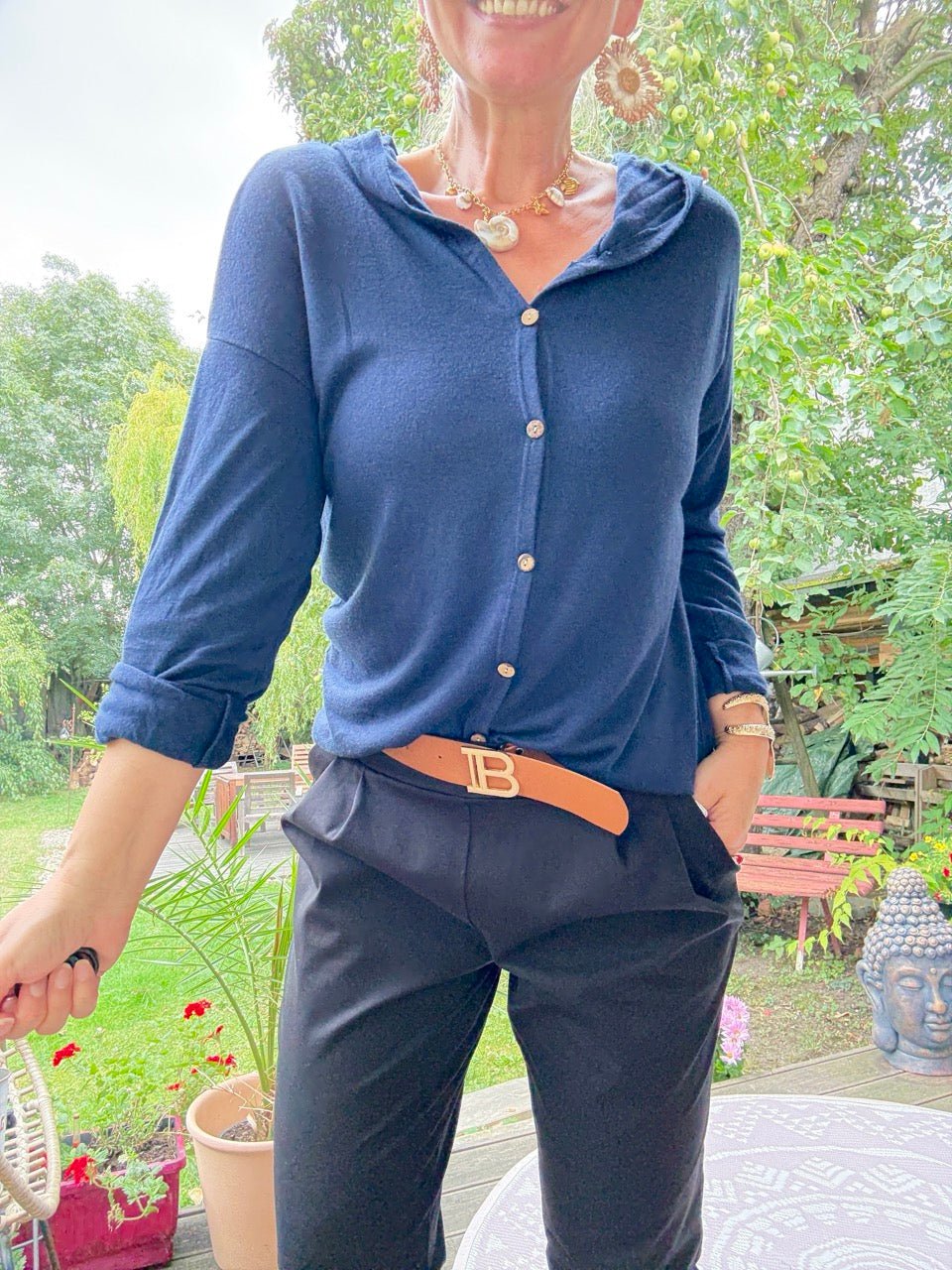 Langarm Shirt Lori Blau - FROLLEIN KÄTHE Shop