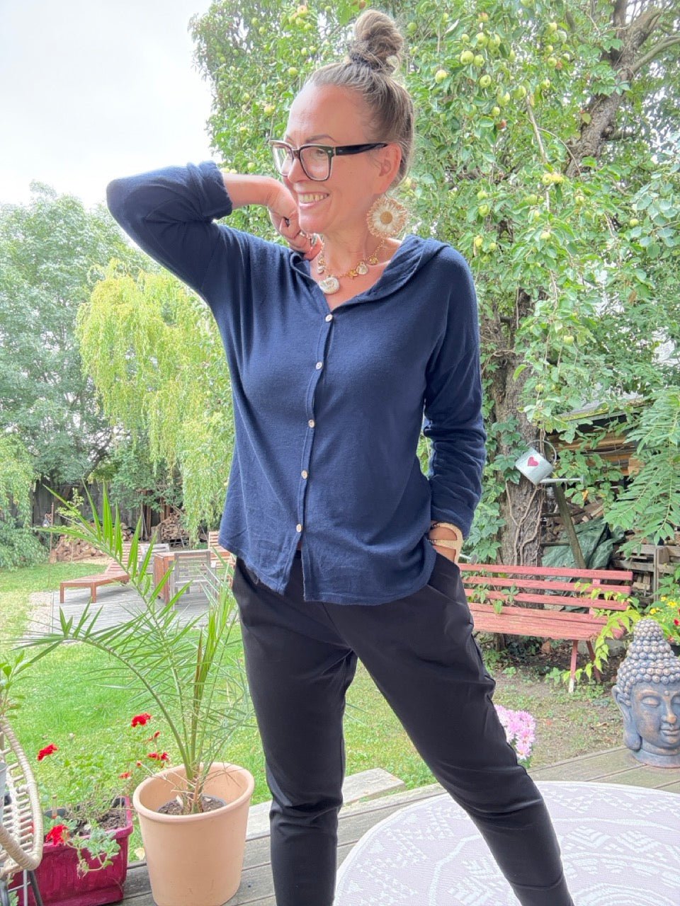 Langarm Shirt Lori Blau - FROLLEIN KÄTHE Shop