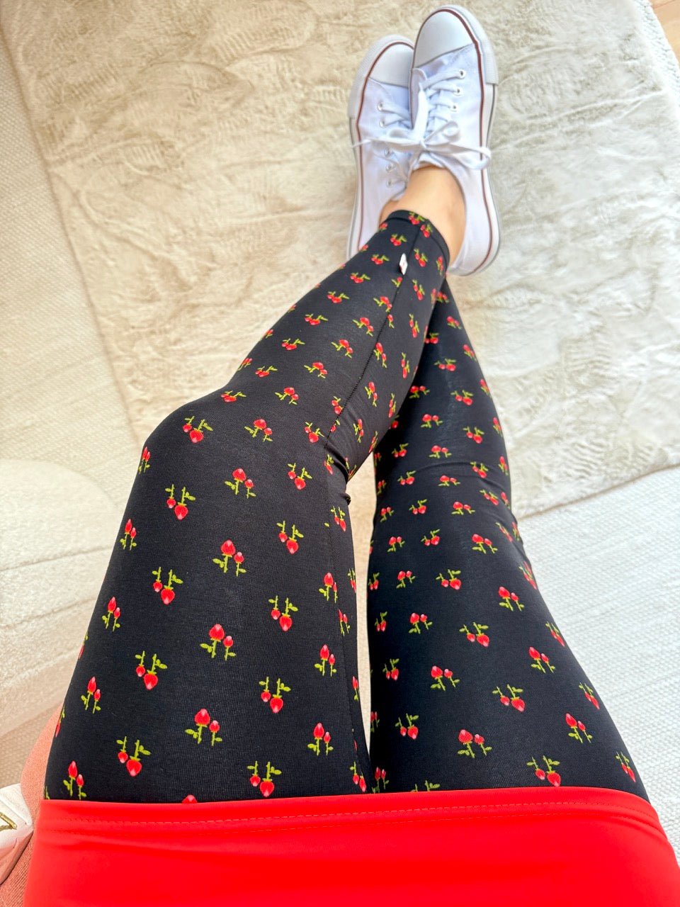 Leggings Flower Day Schwarz - FROLLEIN KÄTHE Shop