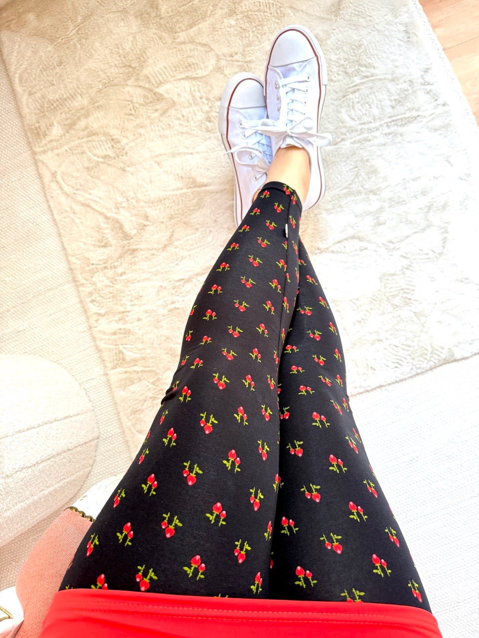 Leggings Flower Day Schwarz - FROLLEIN KÄTHE Shop