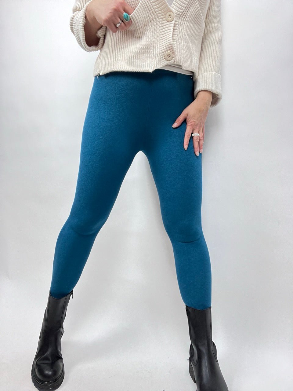 Leggings Strickschick Petrol - FROLLEIN KÄTHE Shop