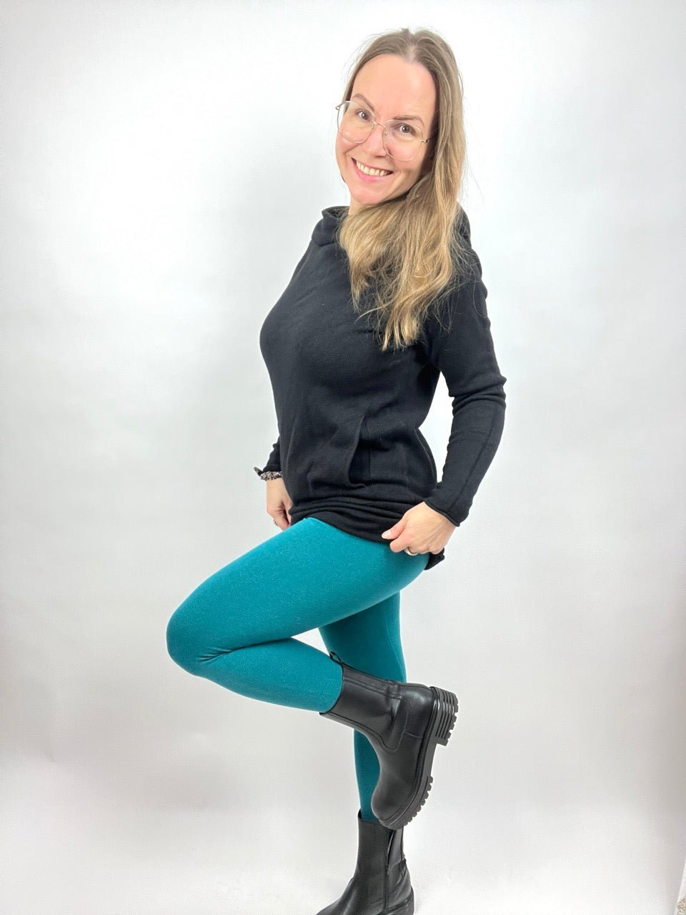Leggings Strickschick Türkis - FROLLEIN KÄTHE Shop