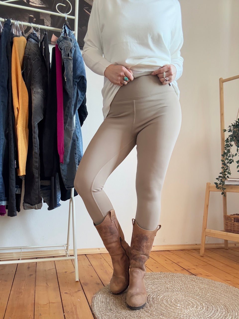 Leggings Thermo Taillenhose Cream - FROLLEIN KÄTHE Shop