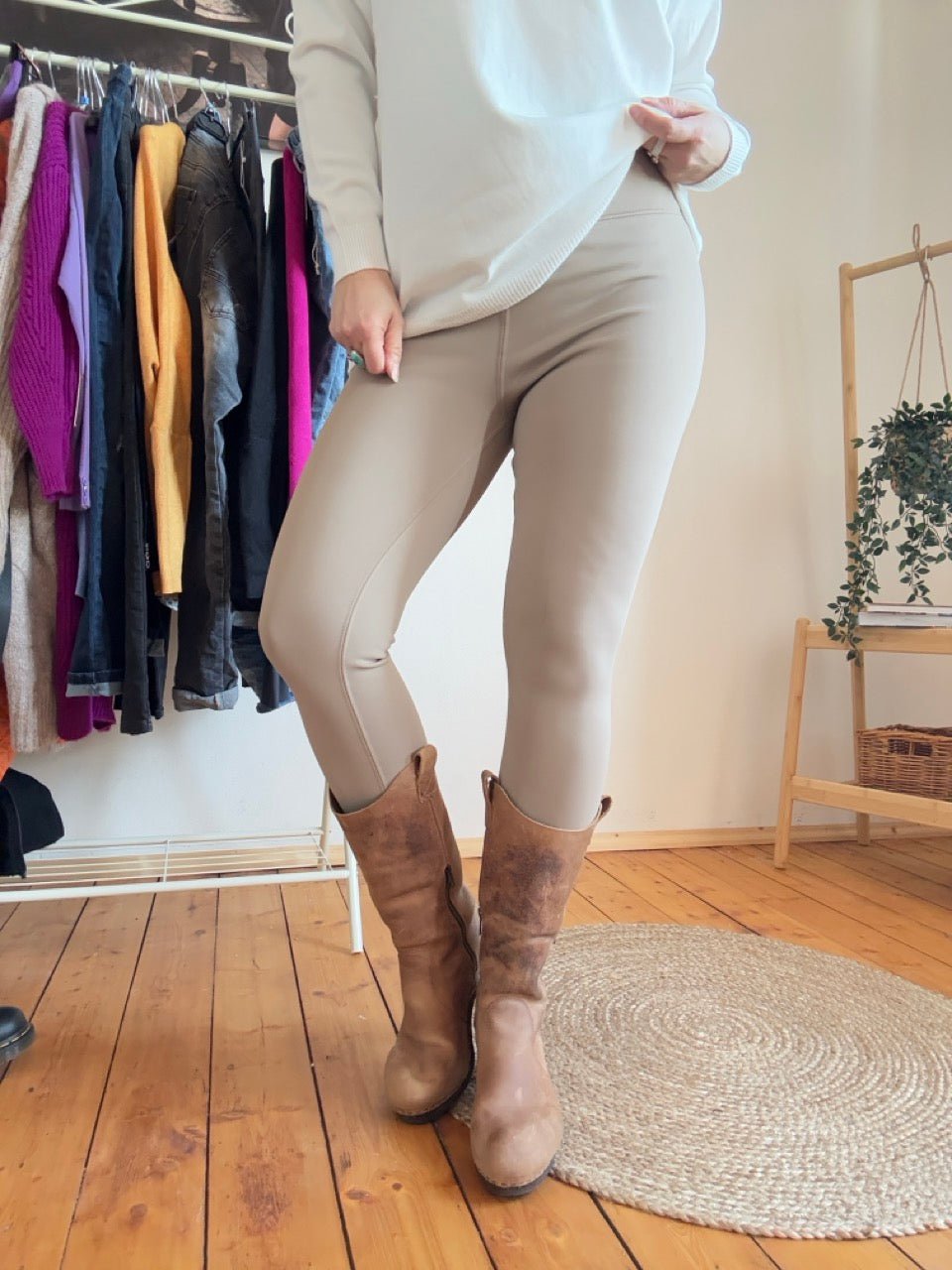 Leggings Thermo Taillenhose Cream - FROLLEIN KÄTHE Shop