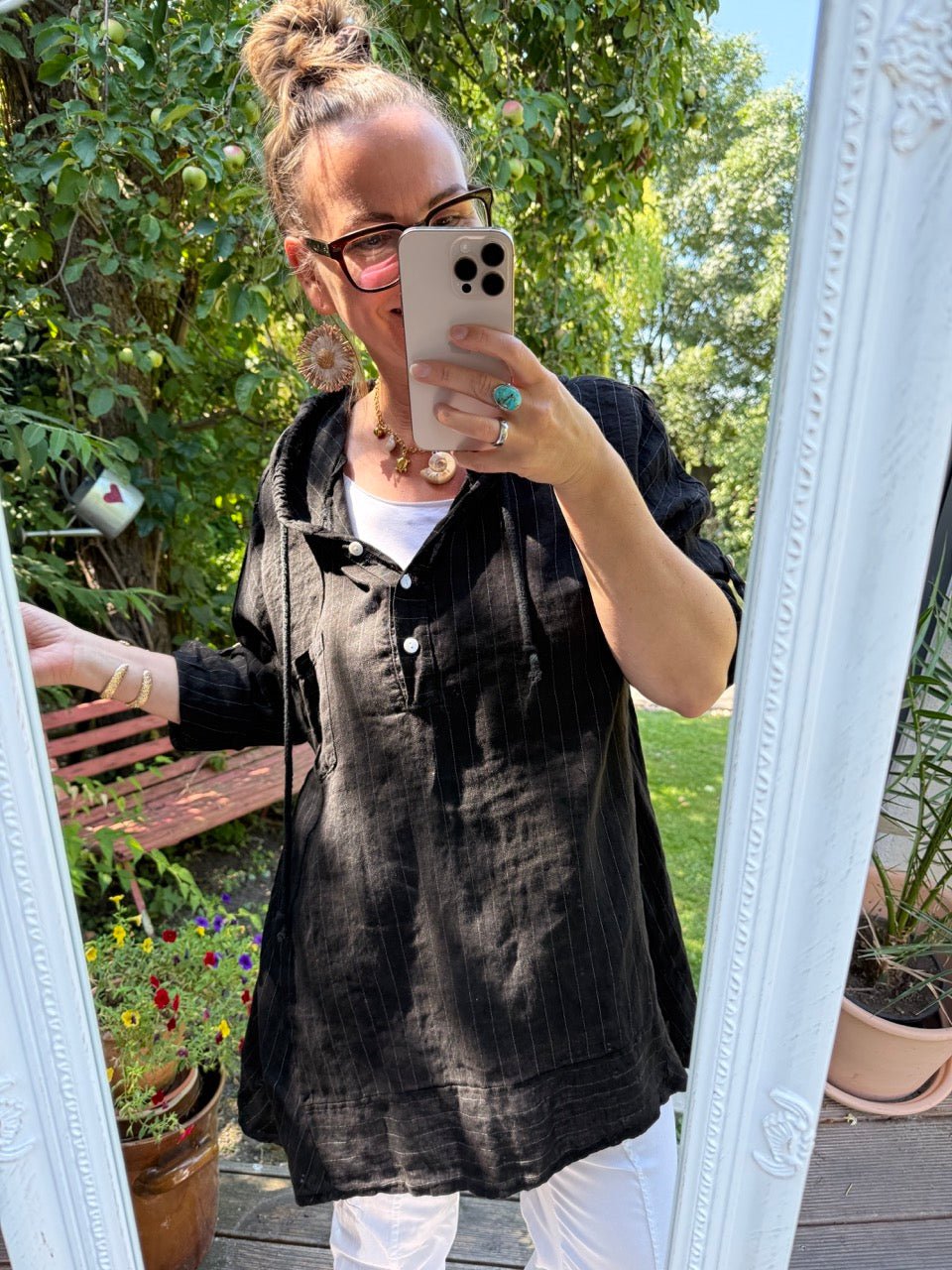 Long Shirt Sonnenfaden Schwarz - FROLLEIN KÄTHE Shop