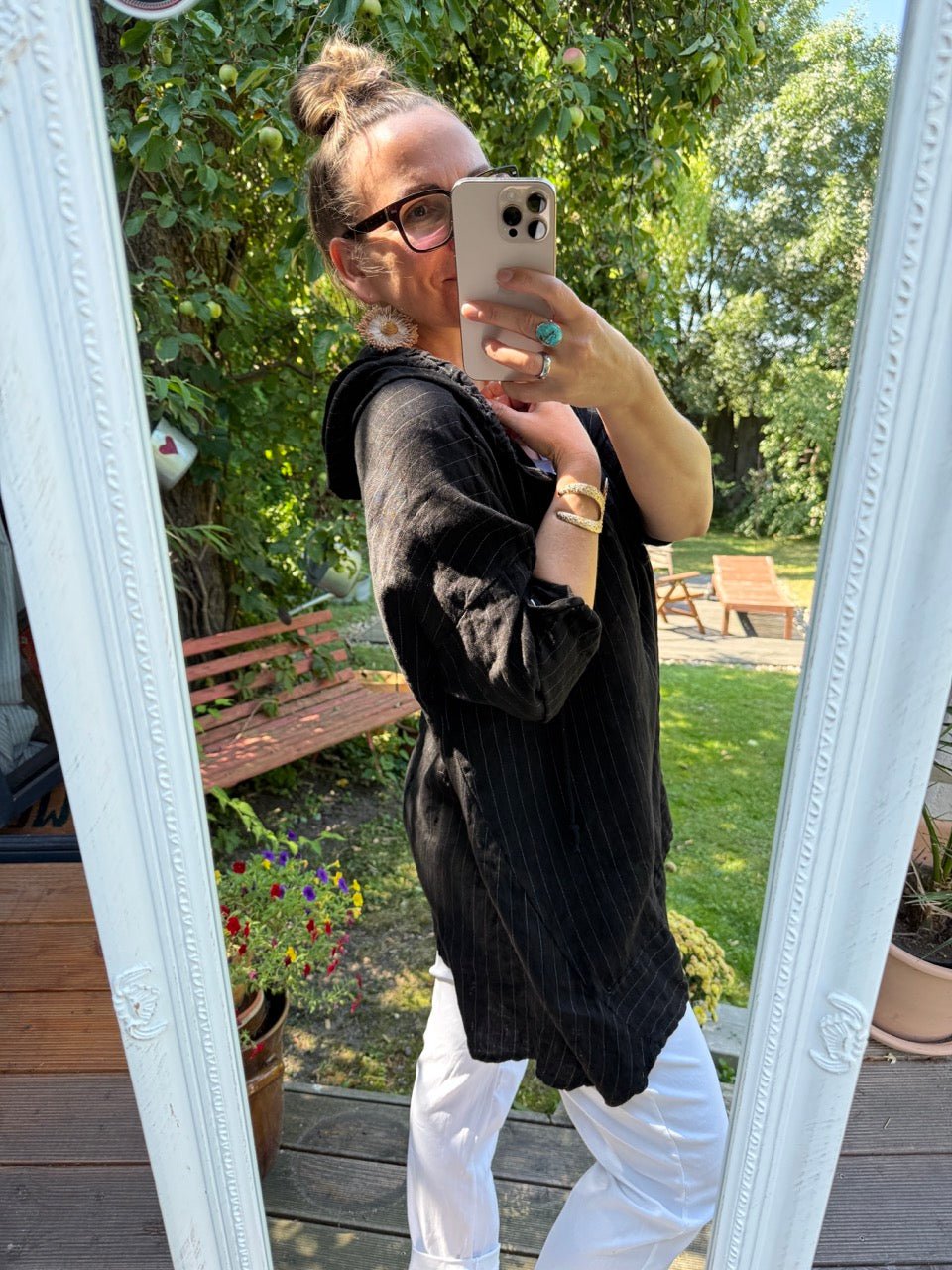 Long Shirt Sonnenfaden Schwarz - FROLLEIN KÄTHE Shop