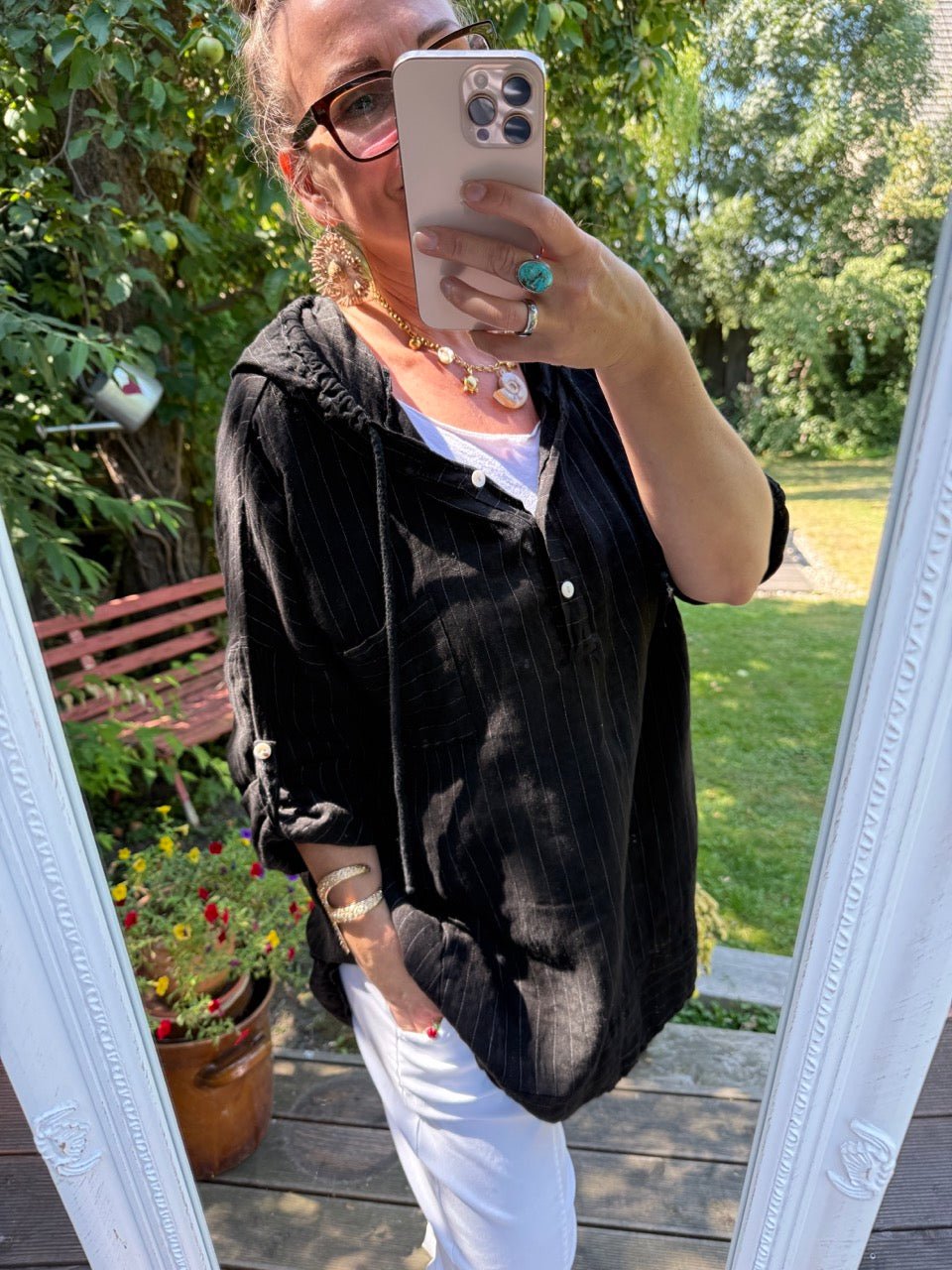 Long Shirt Sonnenfaden Schwarz - FROLLEIN KÄTHE Shop