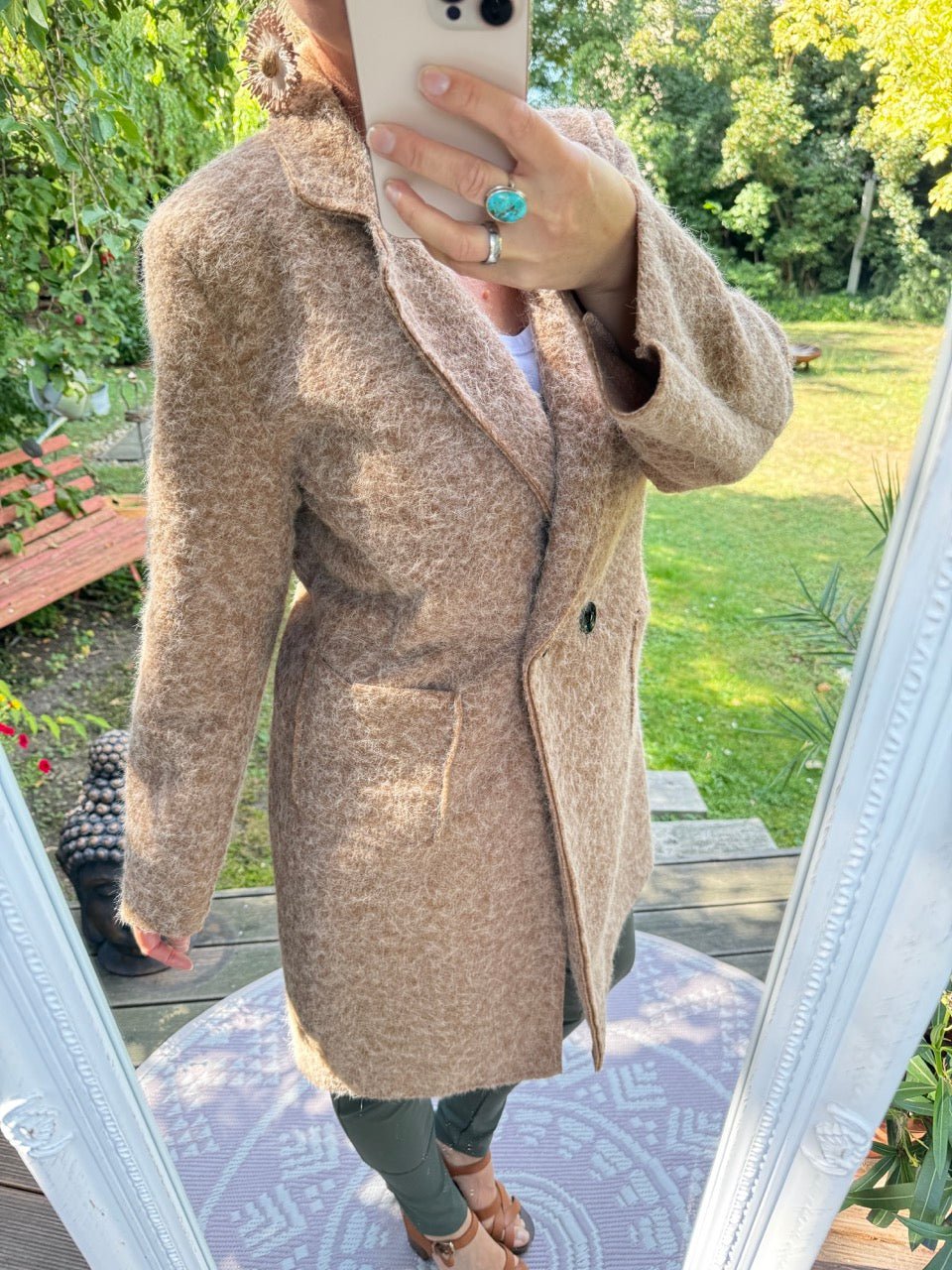 Mantel Jacke Fräulein Flauschig Cappuccino - FROLLEIN KÄTHE Shop