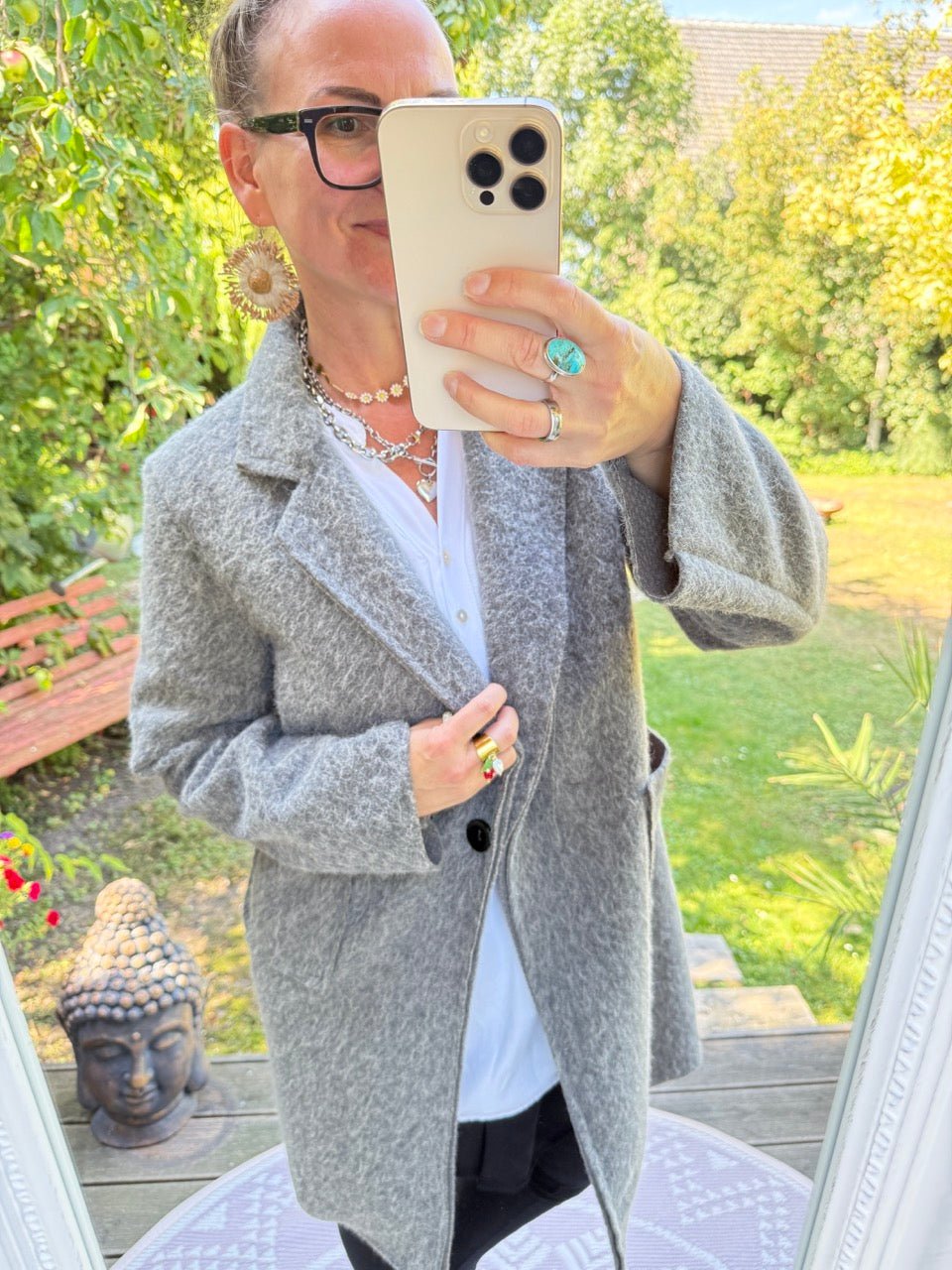 Mantel Jacke Fräulein Flauschig Grau - FROLLEIN KÄTHE Shop