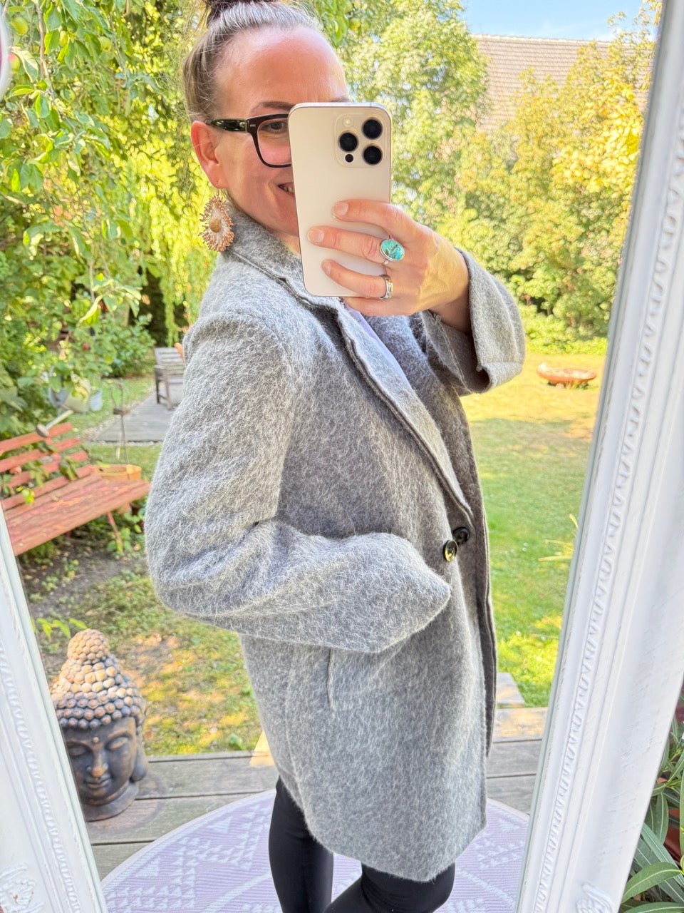 Mantel Jacke Fräulein Flauschig Grau - FROLLEIN KÄTHE Shop