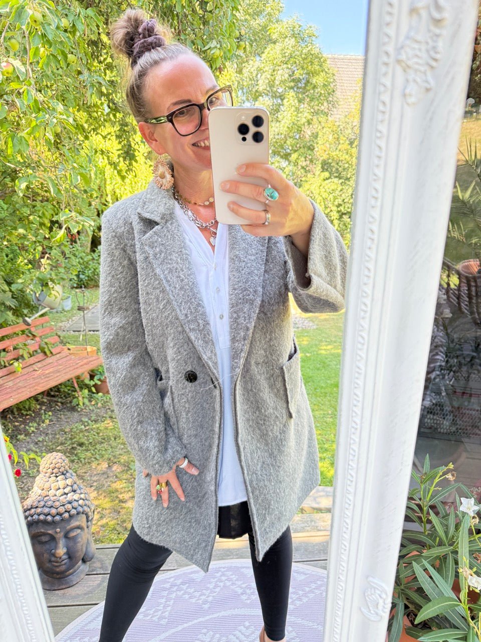 Mantel Jacke Fräulein Flauschig Grau - FROLLEIN KÄTHE Shop
