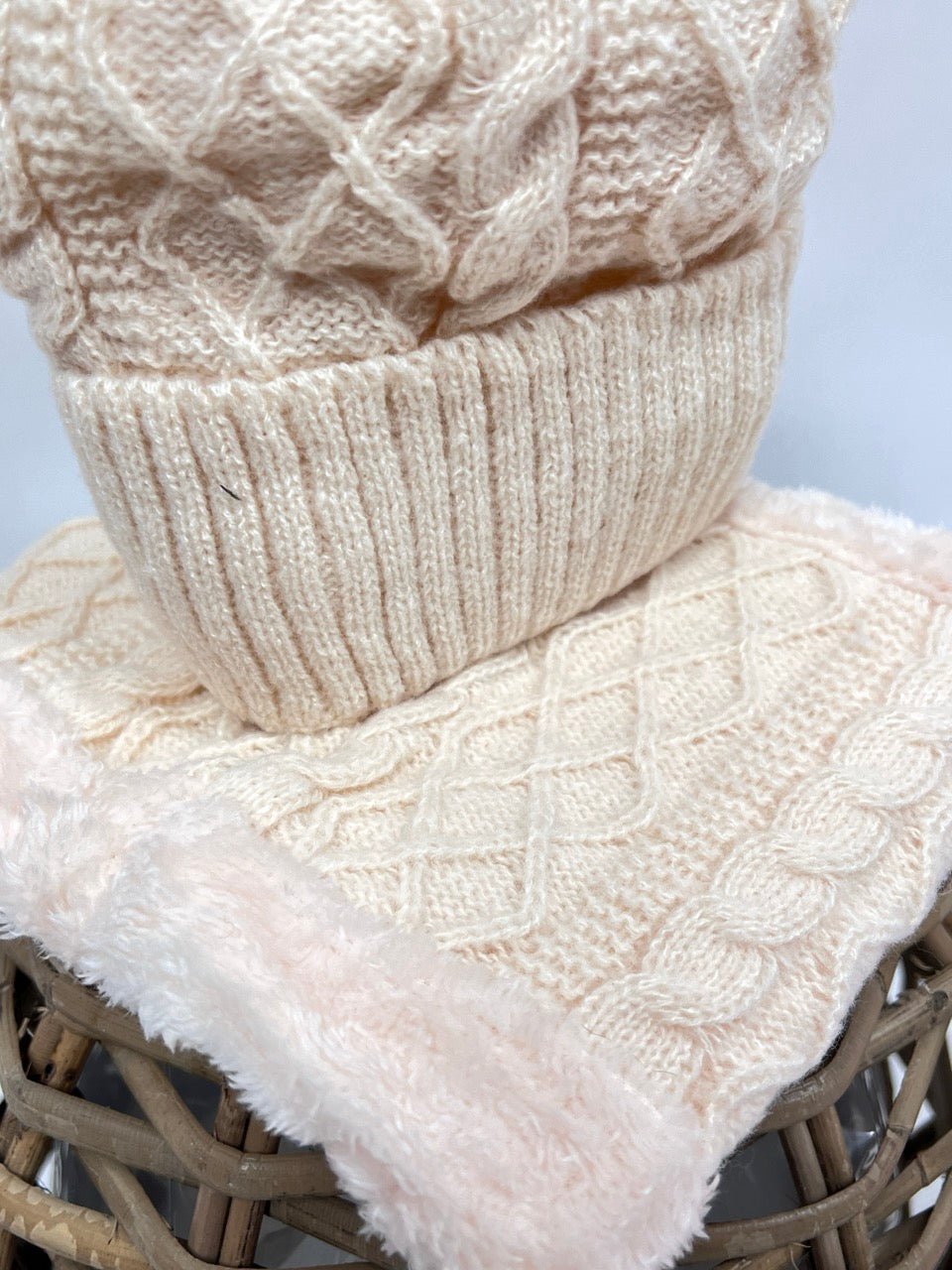 Mütze & Halswärmer Set Cream - FROLLEIN KÄTHE Shop