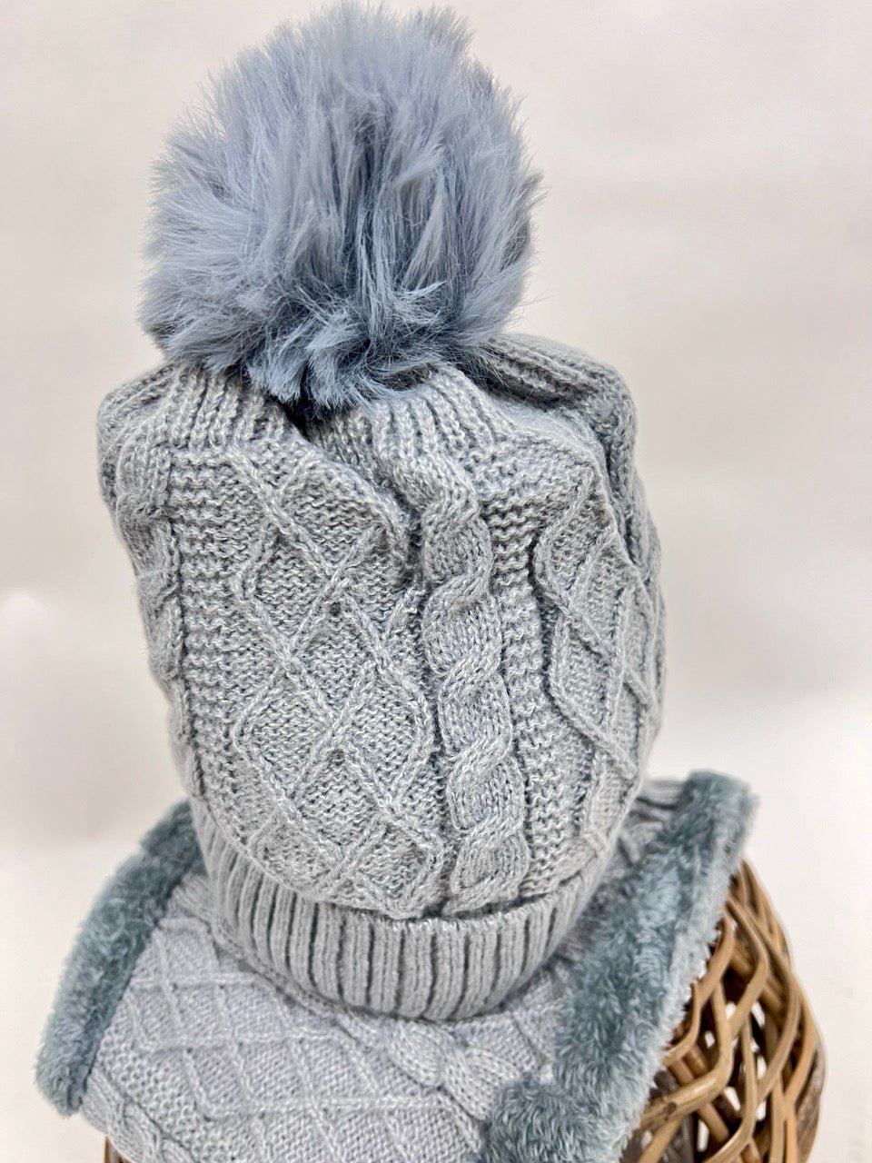 Mütze & Halswärmer Set Grau - FROLLEIN KÄTHE Shop