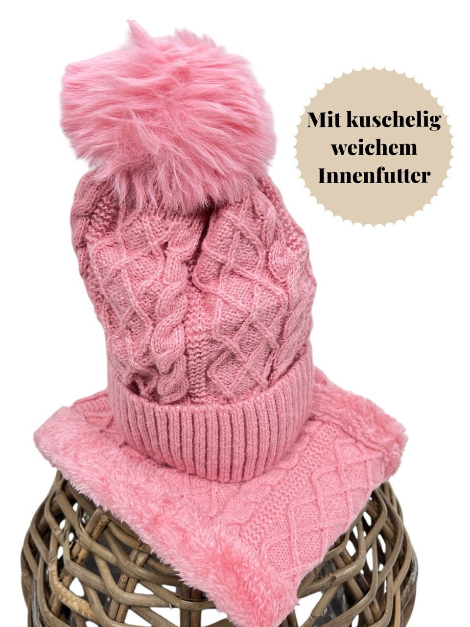 Mütze & Halswärmer Set Rosa - FROLLEIN KÄTHE Shop