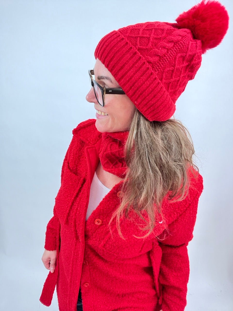 Mütze & Halswärmer Set Schwarz Rot - FROLLEIN KÄTHE Shop