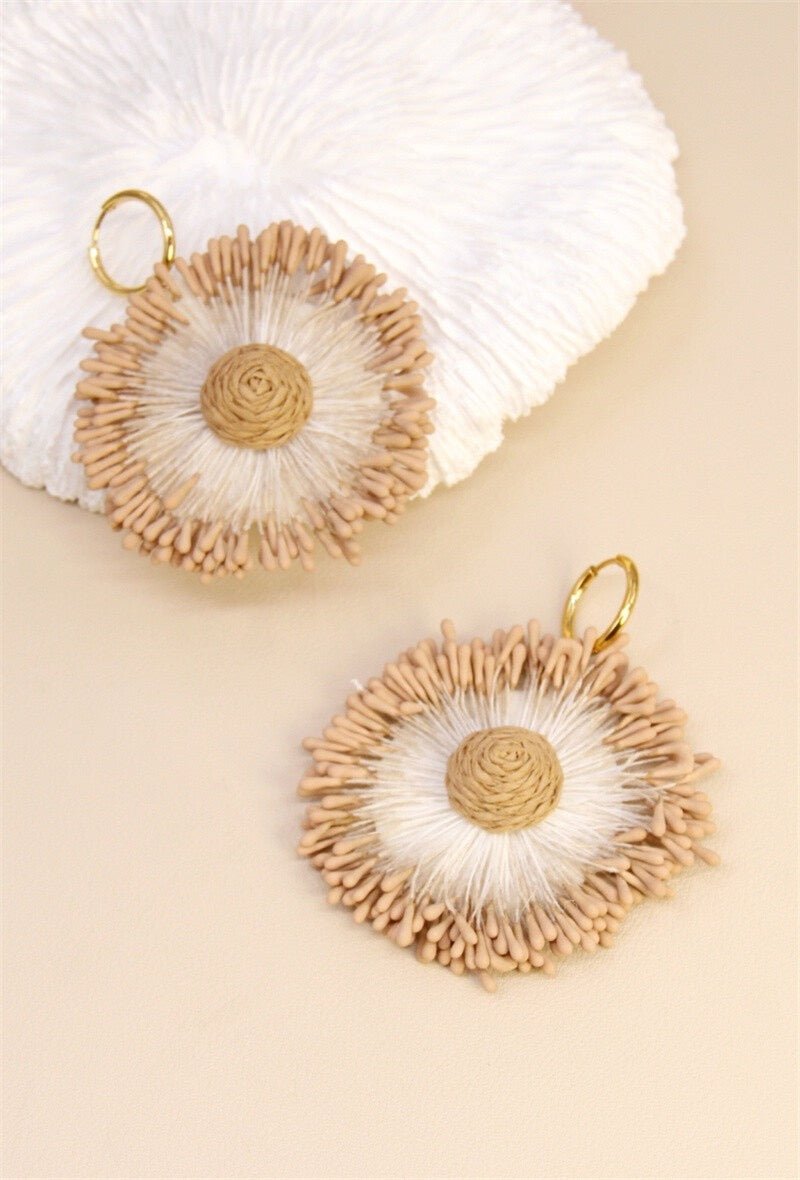 Ohrhänger Raffia Flower - FROLLEIN KÄTHE Shop