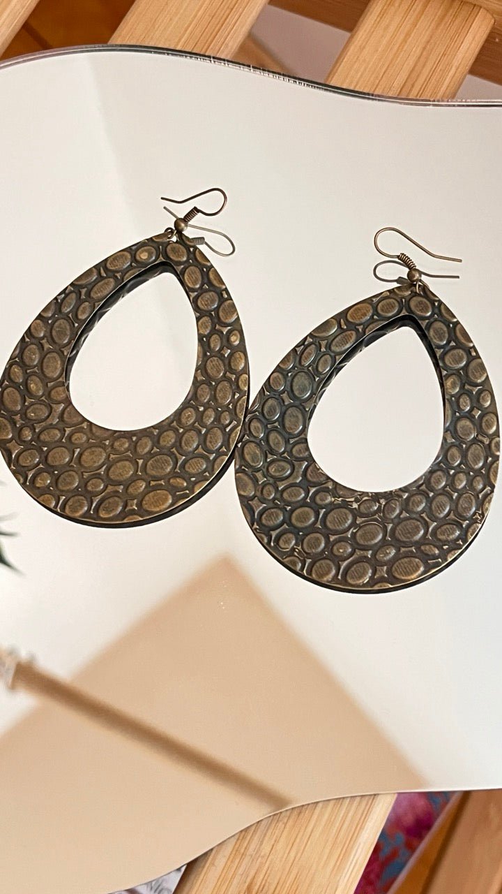 Ohrhänger Reliefmotiv Bronze - FROLLEIN KÄTHE Shop