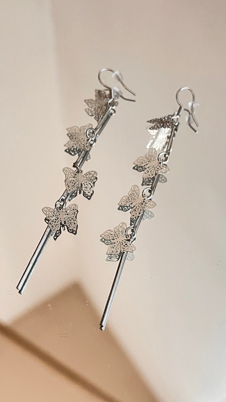 Ohrhänger Schmetterlinge silberfarben - FROLLEIN KÄTHE Shop