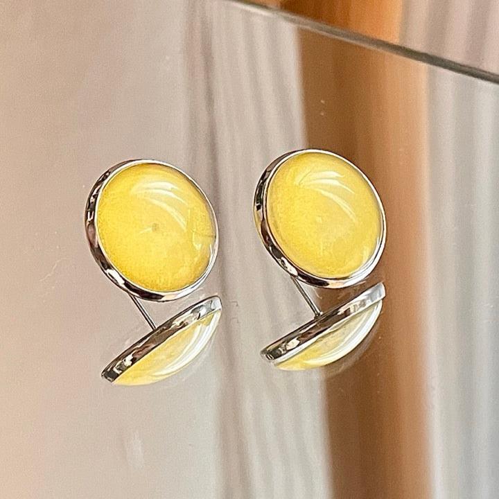 Ohrstecker Kiki Gelb Uni 16mm - FROLLEIN KÄTHE Shop