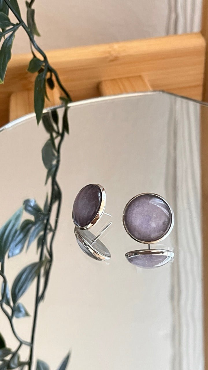 Ohrstecker Kiki Plum Uni 16mm - FROLLEIN KÄTHE Shop
