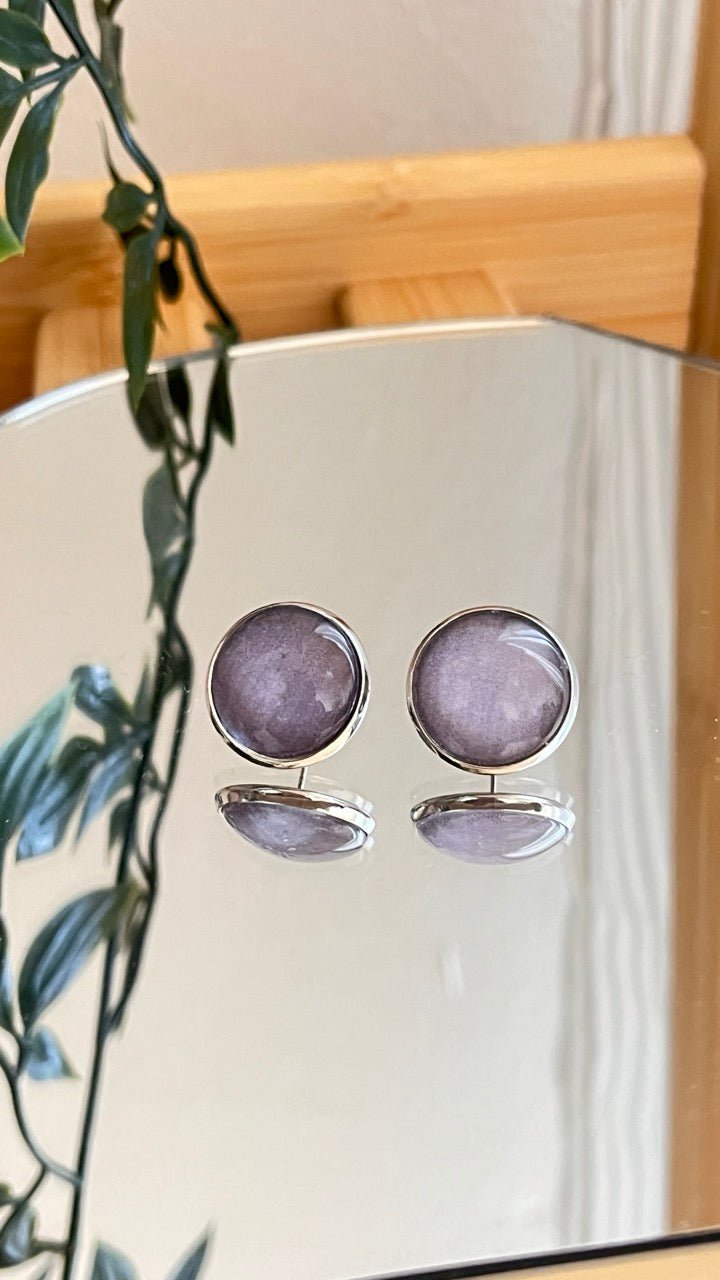 Ohrstecker Kiki Plum Uni 16mm - FROLLEIN KÄTHE Shop