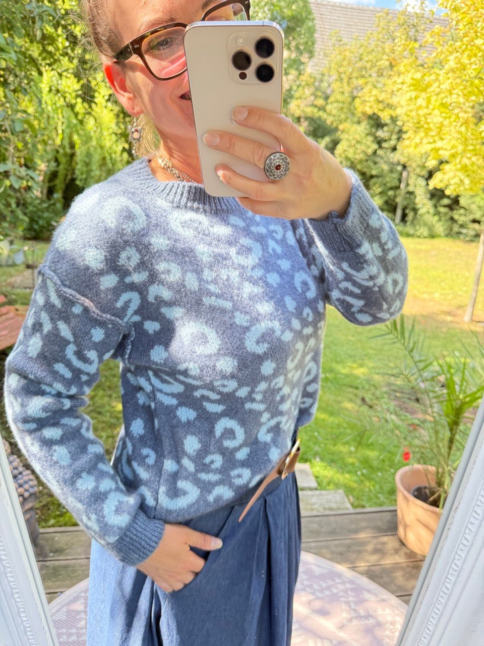 Pulli Cozy Leo Blau - FROLLEIN KÄTHE Shop