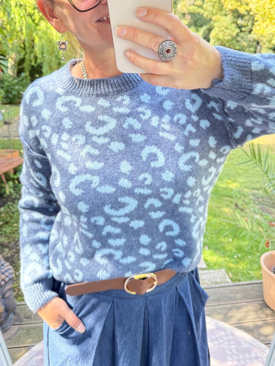 Pulli Cozy Leo Blau - FROLLEIN KÄTHE Shop
