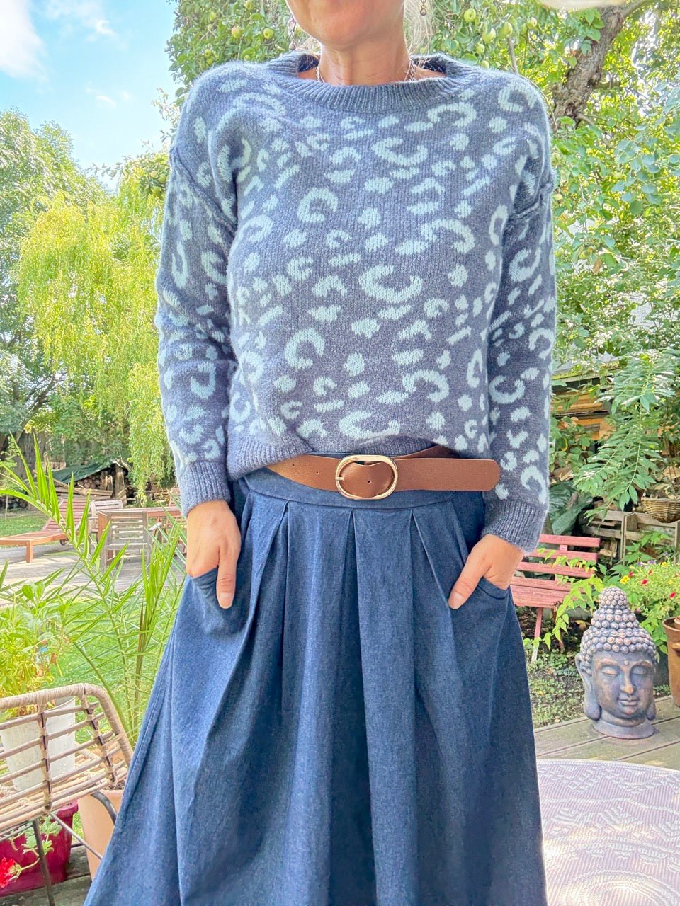 Pulli Cozy Leo Blau - FROLLEIN KÄTHE Shop