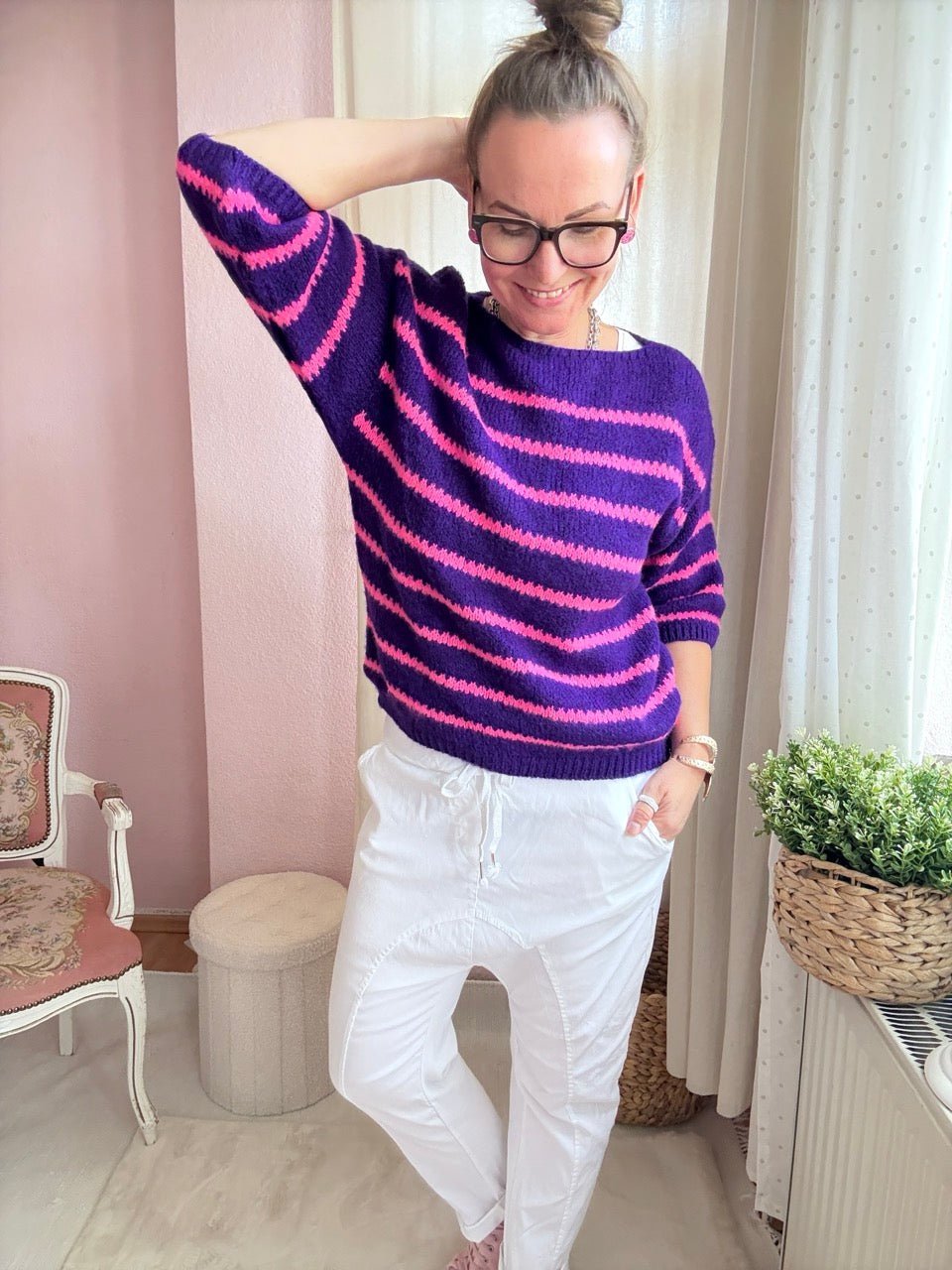 Pulli Good Day Violett - FROLLEIN KÄTHE Shop