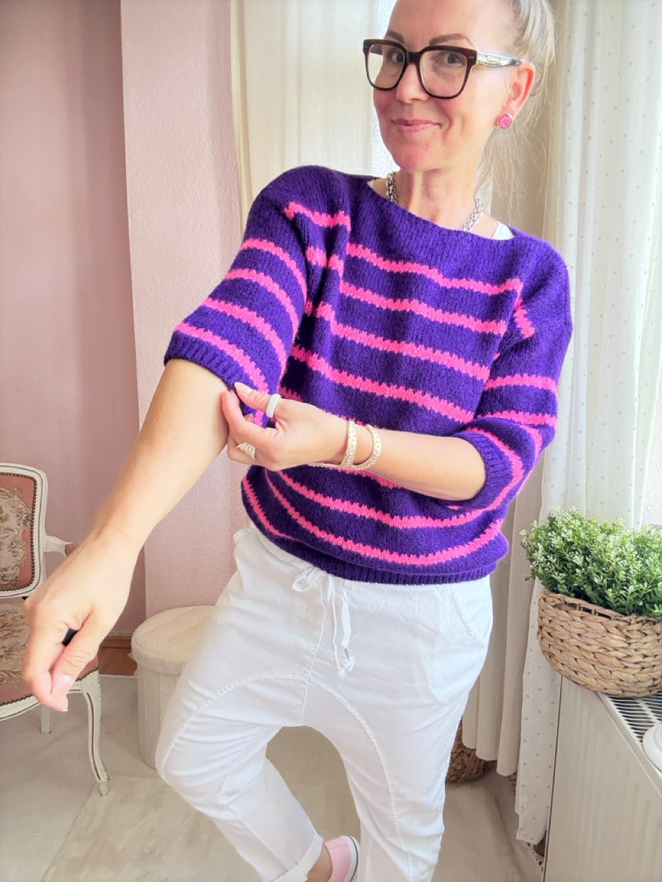 Pulli Good Day Violett - FROLLEIN KÄTHE Shop