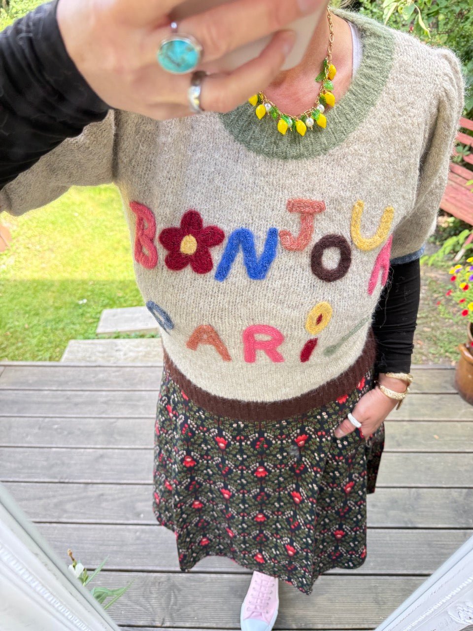 Pulli Hello Paris Beige - FROLLEIN KÄTHE Shop