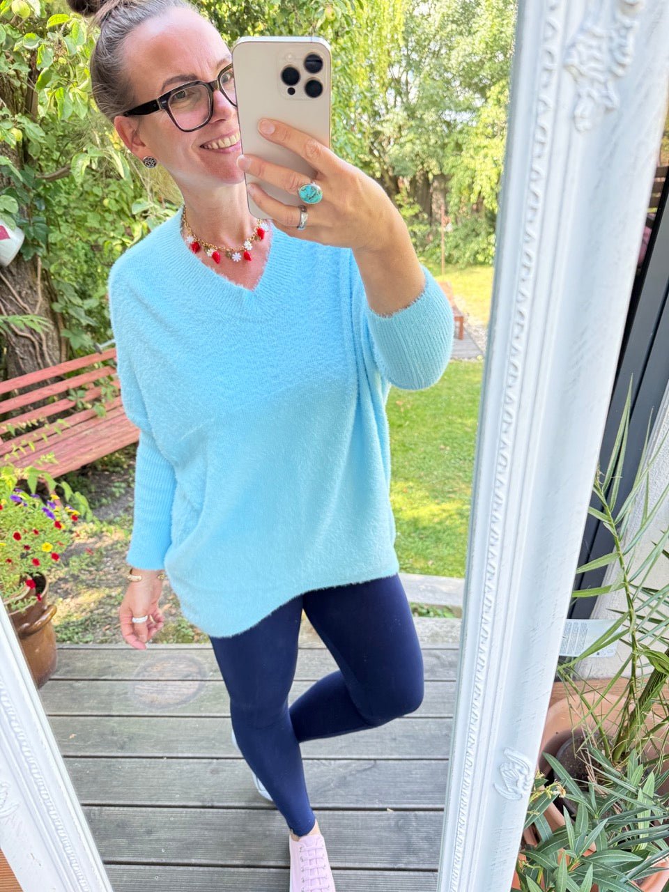 Pulli Herzmoment Himmelblau - FROLLEIN KÄTHE Shop
