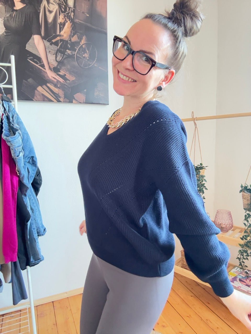 Pulli Hilda Dunkelblau - FROLLEIN KÄTHE Shop