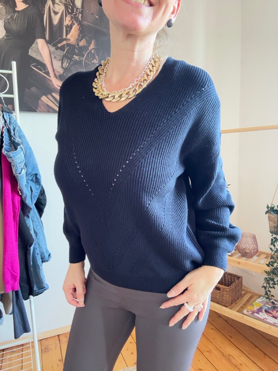 Pulli Hilda Dunkelblau - FROLLEIN KÄTHE Shop
